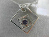 ESTATE LARGE .35CT DIAMOND & AAA AMETHYST 14KT WHITE GOLD SQUARE ETOILE PENDANT