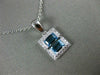 .81CT DIAMOND & AAA BLUE TOPAZ 14KT WHITE GOLD RECTANGULAR ILLUSION LOVE PENDANT