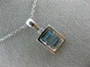 .81CT DIAMOND & AAA BLUE TOPAZ 14KT WHITE GOLD RECTANGULAR ILLUSION LOVE PENDANT