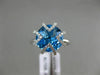 4.92CT DIAMOND & AAA ROUND BLUE TOPAZ 14KT WHITE GOLD TRIANGULAR FLOWER FUN RING