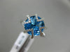 4.92CT DIAMOND & AAA ROUND BLUE TOPAZ 14KT WHITE GOLD TRIANGULAR FLOWER FUN RING