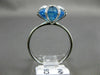 4.92CT DIAMOND & AAA ROUND BLUE TOPAZ 14KT WHITE GOLD TRIANGULAR FLOWER FUN RING