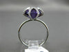 3.57CT DIAMOND & AAA ROUND AMETHYST 14K WHITE GOLD 3D TRIANGULAR FLOWER FUN RING