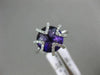 3.57CT DIAMOND & AAA ROUND AMETHYST 14K WHITE GOLD 3D TRIANGULAR FLOWER FUN RING