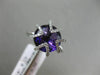 3.57CT DIAMOND & AAA ROUND AMETHYST 14K WHITE GOLD 3D TRIANGULAR FLOWER FUN RING
