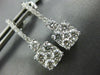 2.0CT DIAMOND 18KT WHITE GOLD 3D ROUND CLUSTER SQUARE CLASSIC HANGING EARRINGS