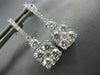 2.0CT DIAMOND 18KT WHITE GOLD 3D ROUND CLUSTER SQUARE CLASSIC HANGING EARRINGS