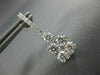 2.0CT DIAMOND 18KT WHITE GOLD 3D ROUND CLUSTER SQUARE CLASSIC HANGING EARRINGS
