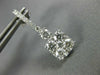 2.0CT DIAMOND 18KT WHITE GOLD 3D ROUND CLUSTER SQUARE CLASSIC HANGING EARRINGS