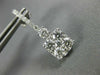 2.0CT DIAMOND 18KT WHITE GOLD 3D ROUND CLUSTER SQUARE CLASSIC HANGING EARRINGS