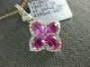 LARGE 2.72CT DIAMOND & AAA PINK SAPPHIRE 18KT ROSE GOLD 3D CLOVER FLOWER PENDANT