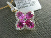 LARGE 2.72CT DIAMOND & AAA PINK SAPPHIRE 18KT ROSE GOLD 3D CLOVER FLOWER PENDANT
