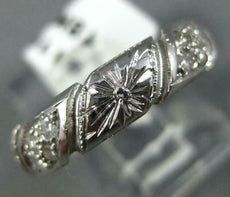 ANTIQUE .35CT DIAMOND 14K WHITE GOLD 3D FILIGREE ETERNITY ANNIVERSARY RING #1190