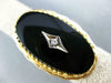 ANTIQUE LARGE .04CT OLD MINE DIAMOND & AAA ONYX 14KT 2 TONE GOLD OVAL RING #2749