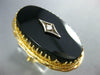 ANTIQUE LARGE .04CT OLD MINE DIAMOND & AAA ONYX 14KT 2 TONE GOLD OVAL RING #2749
