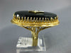 ANTIQUE LARGE .04CT OLD MINE DIAMOND & AAA ONYX 14KT 2 TONE GOLD OVAL RING #2749