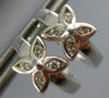ESTATE .20CT DIAMOND 14KT WHITE GOLD 3D FLOWER BUTTERFLY HUGGIE EARRINGS #629