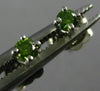 ESTATE SMALL .10CT GREEN DIAMOND 14KT WHITE GOLD 3D CLASSIC ROUND STUD EARRINGS