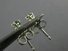 ESTATE SMALL .10CT GREEN DIAMOND 14KT WHITE GOLD 3D CLASSIC ROUND STUD EARRINGS