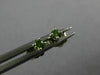 ESTATE SMALL .10CT GREEN DIAMOND 14KT WHITE GOLD 3D CLASSIC ROUND STUD EARRINGS