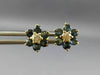 .59CT DIAMOND & AAA SAPPHIRE 14KT YELLOW GOLD 3D FLOWER STUD EARRINGS #MILANO023