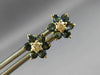 .59CT DIAMOND & AAA SAPPHIRE 14KT YELLOW GOLD 3D FLOWER STUD EARRINGS #MILANO023