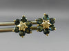 .59CT DIAMOND & AAA SAPPHIRE 14KT YELLOW GOLD 3D FLOWER STUD EARRINGS #MILANO023
