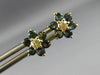 .59CT DIAMOND & AAA SAPPHIRE 14KT YELLOW GOLD 3D FLOWER STUD EARRINGS #MILANO023