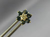 .59CT DIAMOND & AAA SAPPHIRE 14KT YELLOW GOLD 3D FLOWER STUD EARRINGS #MILANO023