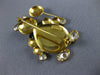 ANTIQUE AAA WHITE SAPPHIRE & EMERALD 18KT YELLOW GOLD BUNNY RABBIT PIN #12532