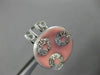 LARGE .22CT DIAMOND & PINK ENAMEL 18KT WHITE GOLD 3D CIRCULAR CLIP ON EARRINGS
