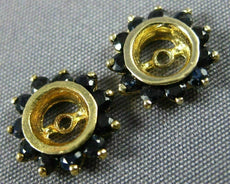 ESTATE .50CT AAA SAPPHIRE 14KT YELLOW GOLD 3D ROUND JACKET EARRINGS #MILANO032