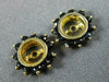 ESTATE .50CT AAA SAPPHIRE 14KT YELLOW GOLD 3D ROUND JACKET EARRINGS #MILANO032