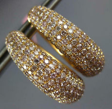 ESTATE WIDE 3.72CT PINK DIAMOND 18KT ROSE GOLD MULTI ROW HOOP HANGING EARRINGS