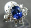 ANTIQUE LARGE 2.96CT DIAMOND & AAA SAPPHIRE 18K WHITE GOLD CLUSTER RING STUNNING