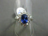 ANTIQUE LARGE 2.96CT DIAMOND & AAA SAPPHIRE 18K WHITE GOLD CLUSTER RING STUNNING