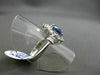 ANTIQUE LARGE 2.96CT DIAMOND & AAA SAPPHIRE 18K WHITE GOLD CLUSTER RING STUNNING