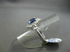 ANTIQUE LARGE 2.96CT DIAMOND & AAA SAPPHIRE 18K WHITE GOLD CLUSTER RING STUNNING