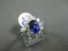 ANTIQUE LARGE 2.96CT DIAMOND & AAA SAPPHIRE 18K WHITE GOLD CLUSTER RING STUNNING