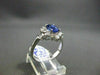 ANTIQUE LARGE 2.96CT DIAMOND & AAA SAPPHIRE 18K WHITE GOLD CLUSTER RING STUNNING
