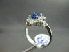 ANTIQUE LARGE 2.96CT DIAMOND & AAA SAPPHIRE 18K WHITE GOLD CLUSTER RING STUNNING
