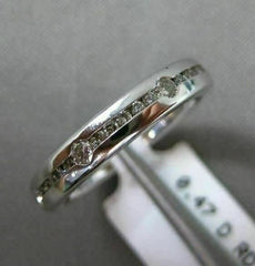 0.47CT DIAMOND 14KT WHITE GOLD 3D SEMI ETERNITY ETOILE WEDDING ANNIVERSARY RING