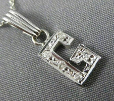ESTATE .10CT DIAMOND 14KT WHITE GOLD CLASSIC "G" INITIAL PENDANT #MILANO003