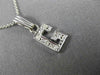 ESTATE .10CT DIAMOND 14KT WHITE GOLD CLASSIC "G" INITIAL PENDANT #MILANO003