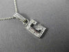 ESTATE .10CT DIAMOND 14KT WHITE GOLD CLASSIC "G" INITIAL PENDANT #MILANO003