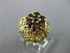 ANTIQUE LARGE 1.25CT AAA GARNET 14KT YELLOW GOLD FILIGREE FLORAL RING #22659