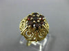 ANTIQUE LARGE 1.25CT AAA GARNET 14KT YELLOW GOLD FILIGREE FLORAL RING #22659