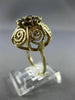 ANTIQUE LARGE 1.25CT AAA GARNET 14KT YELLOW GOLD FILIGREE FLORAL RING #22659