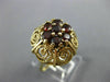 ANTIQUE LARGE 1.25CT AAA GARNET 14KT YELLOW GOLD FILIGREE FLORAL RING #22659