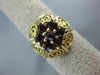 ANTIQUE LARGE 1.25CT AAA GARNET 14KT YELLOW GOLD FILIGREE FLORAL RING #22659